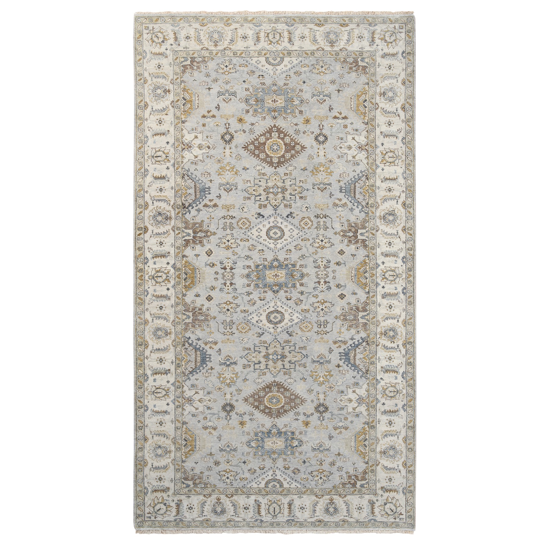 Traditional Wool Hand-Knotted Area Rug 6'2